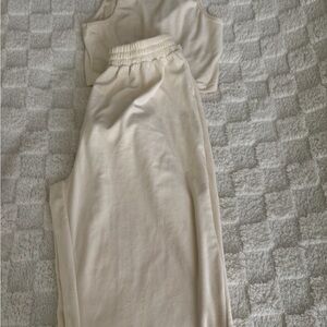 Woman’s Cream Two-Piece Lounge Set